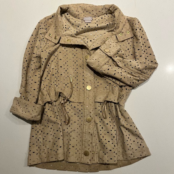 Chico's Black Label Jacket‎ Coat Size 00 Safari Jacket Camel Size XXS / 00 - Picture 2 of 8